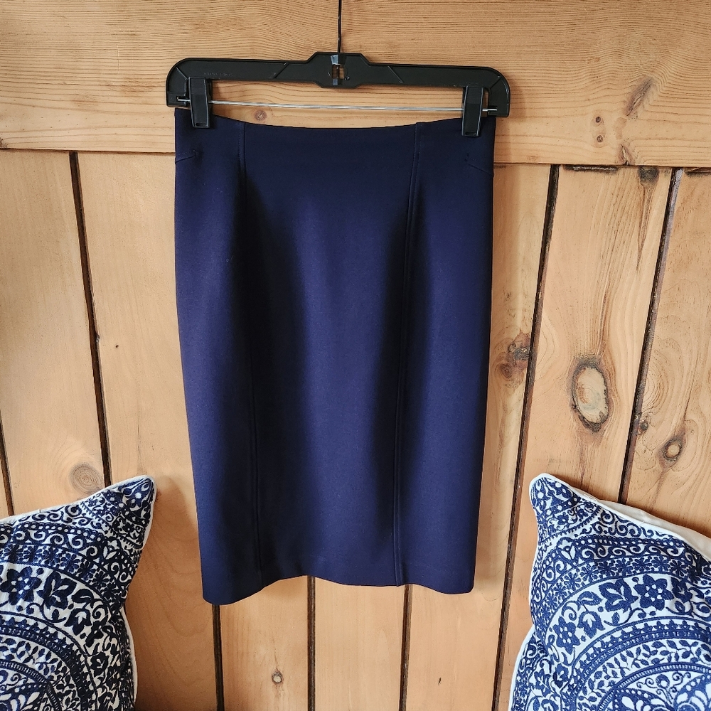 Premise Size Xs Womens Navy Blue Stretchy Pencil With Zipper And Hook Closure - Picture 3 of 13